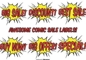 Comic Style Promotional Label Set - Kostenloses vector #327009